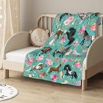 Horse Blanket Horse Gifts for Girls Women, Soft Horse Blanket for Girls, Cozy Lightweight Flowers Quilt Throw Bedding for Kids Adults Couch Bed Chair Horse Bedroom Decor, 40"X50"