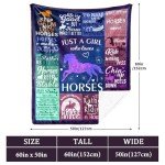 WLLHEO Horse Gifts for Girls, Horse Blanket, Horses Lovers Throw Blankets for Women Girls Christmas Birthday Decor Gifts 60"x50"