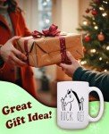 ThisWear Horse Mug Buck Off Funny Horse Mug Horse Lover Gifts Middle Finger Coffee Mug Horse Owner Gifts Gift 15-oz Coffee Mug Tea Cup 15 oz White