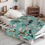 Horse Blanket Horse Gifts for Girls Women, Soft Horse Blanket for Girls, Cozy Lightweight Flowers Quilt Throw Bedding for Kids Adults Couch Bed Chair Horse Bedroom Decor, 40"X50"