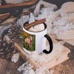 3dRose Quarter Horse-Two Tone Black Mug, 11 oz, Multicolored