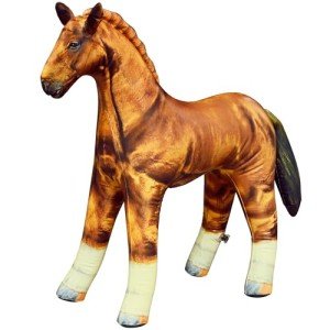 Jet Creations 38" Long Inflatable Horse, Golden Brown Lifelike Blow-Up Toy Figure for Decoration or Play, Livestock Theme Party, Pool, Birthday, VBS, Photo Prop, Baby Shower 1 pc