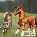 Jet Creations 38" Long Inflatable Horse, Golden Brown Lifelike Blow-Up Toy Figure for Decoration or Play, Livestock Theme Party, Pool, Birthday, VBS, Photo Prop, Baby Shower 1 pc