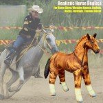 Jet Creations 38" Long Inflatable Horse, Golden Brown Lifelike Blow-Up Toy Figure for Decoration or Play, Livestock Theme Party, Pool, Birthday, VBS, Photo Prop, Baby Shower 1 pc