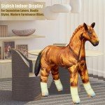 Jet Creations 38" Long Inflatable Horse, Golden Brown Lifelike Blow-Up Toy Figure for Decoration or Play, Livestock Theme Party, Pool, Birthday, VBS, Photo Prop, Baby Shower 1 pc