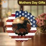 Horse Gifts for Women, Metal Horse Stuff Decorations Lawn Decor Wind Spinners, Americana Flag Decor Gifts for Women Men, Wind Chimes Outdoor Hanging 12 Inch