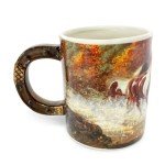 Rivers Edge Products Horse 3D Ceramic Coffee Mug with Handle, 15 Ounces, Espresso Cups and Coffee Cups Ceramic, Perfect for Coffee, Expresso, Latte, or Tea, Horse Scene
