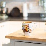 DEMDACO Dean Crouser Horse Head Watercolor Brown On White 16 Ounce Glossy Stoneware Mug With Handle