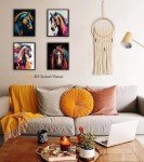 TOCDGOO Set of 4 Wild Horse Watercolor Prints - Rustic Canvas Wall Art Decor for Home, Bathroom & Bedroom - Unframed 8"x10" Animal Poster Collection - Elegant Horse Themed Decor
