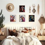 TOCDGOO Set of 4 Wild Horse Watercolor Prints - Rustic Canvas Wall Art Decor for Home, Bathroom & Bedroom - Unframed 8"x10" Animal Poster Collection - Elegant Horse Themed Decor
