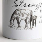 DaySpring Strength: Relying on God for All Things-Farm Fresh Faith Horse and Colt Inspirational Christian Ceramic Mug, 12 ounces, White