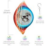 Aoedelyart 3D Animations Horse Wind Spinner for Yard and Garden,12Inch Wind Spinners Outdoor Horse Memorial Gift for Women Mom Grandma Wife,Garden Decor Metal Kinetic Yard Art Wind Sculpture