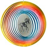 Aoedelyart 3D Animations Horse Wind Spinner for Yard and Garden,12Inch Wind Spinners Outdoor Horse Memorial Gift for Women Mom Grandma Wife,Garden Decor Metal Kinetic Yard Art Wind Sculpture