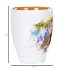 DEMDACO Dean Crouser Horse Head Watercolor Brown On White 16 Ounce Glossy Stoneware Mug With Handle
