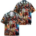Funny Horse Hawaiian Shirts for Men, Tropical Horses Racing Short Sleeve Button Down Hawaiian Shirt 11