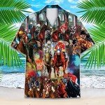 Funny Horse Hawaiian Shirts for Men, Tropical Horses Racing Short Sleeve Button Down Hawaiian Shirt 11