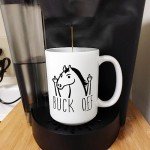 ThisWear Horse Mug Buck Off Funny Horse Mug Horse Lover Gifts Middle Finger Coffee Mug Horse Owner Gifts Gift 15-oz Coffee Mug Tea Cup 15 oz White