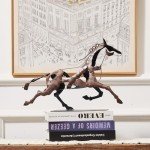 SunBlogs Art Running Horse Sculpture Decor, Handmade Metal Horse Statue Home Decor, Rustic Animal Statue Gifts for Women (Vintage Brown)