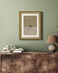 VIYYIEA Gold Framed Horse Wall Art Decor, Living Room Bedroom Lonely Horse Pictures Retro Wall Decor, Antique Picture Frame Canvas Prints Artwork, Vintage Abstract Paintings,11x14 Inch