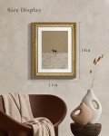 VIYYIEA Gold Framed Horse Wall Art Decor, Living Room Bedroom Lonely Horse Pictures Retro Wall Decor, Antique Picture Frame Canvas Prints Artwork, Vintage Abstract Paintings,11x14 Inch