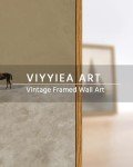 VIYYIEA Vintage Framed Horse Wall Art Decor, Living Room Bedroom Lonely Horse Pictures Retro Wall Decor, Framed Canvas Prints Artwork, Abstract Moody Paintings,8x10 Inch
