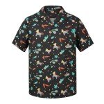 Zando Funny Mexican Shirts for Men Short Sleeve Button Down Hawaiian Shirt Tropical Cinco De Mayo Shirt Beach Vacation Fiesta Shirt Costume Casual Cinco De Mayo Outfit Lake Blue Horse Shirt Medium