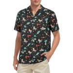 Zando Funny Mexican Shirts for Men Short Sleeve Button Down Hawaiian Shirt Tropical Cinco De Mayo Shirt Beach Vacation Fiesta Shirt Costume Casual Cinco De Mayo Outfit Lake Blue Horse Shirt Medium