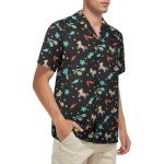 Zando Funny Mexican Shirts for Men Short Sleeve Button Down Hawaiian Shirt Tropical Cinco De Mayo Shirt Beach Vacation Fiesta Shirt Costume Casual Cinco De Mayo Outfit Lake Blue Horse Shirt Medium