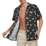 Zando Funny Mexican Shirts for Men Short Sleeve Button Down Hawaiian Shirt Tropical Cinco De Mayo Shirt Beach Vacation Fiesta Shirt Costume Casual Cinco De Mayo Outfit Lake Blue Horse Shirt Medium