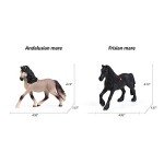UANDME 8PCS Big Mare and Stallion Toy Figures, Plastic Horse Figurines, Animal Toys for Girls and Boys, Club Cake Topper Party Decoration
