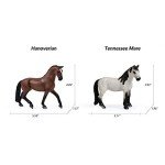UANDME 8PCS Big Mare and Stallion Toy Figures, Plastic Horse Figurines, Animal Toys for Girls and Boys, Club Cake Topper Party Decoration