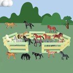 RCOMG 18 PCS Horse Toys for Girls & Boys - Realistic Plastic Miniature Pony Figures, Farm Animal Toy Horses, Cake Topper, Party Favor, Birthday Pinata