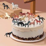 RCOMG 18 PCS Horse Toys for Girls & Boys - Realistic Plastic Miniature Pony Figures, Farm Animal Toy Horses, Cake Topper, Party Favor, Birthday Pinata