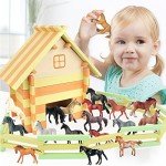 RCOMG 18 PCS Horse Toys for Girls & Boys - Realistic Plastic Miniature Pony Figures, Farm Animal Toy Horses, Cake Topper, Party Favor, Birthday Pinata