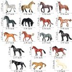 RCOMG 18 PCS Horse Toys for Girls & Boys - Realistic Plastic Miniature Pony Figures, Farm Animal Toy Horses, Cake Topper, Party Favor, Birthday Pinata
