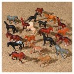 CLESDF 20Pcs Plastic Horse Figure Toy Set for Kids, Miniature Realistic Pony Horse Toy Figurine Farm Animal Toy Present, Premium Horse Party Favor Decoration Cake Topper Birthday Pinata