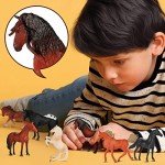 CLESDF 20Pcs Plastic Horse Figure Toy Set for Kids, Miniature Realistic Pony Horse Toy Figurine Farm Animal Toy Present, Premium Horse Party Favor Decoration Cake Topper Birthday Pinata