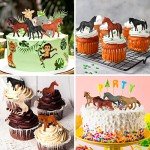 CLESDF 20Pcs Plastic Horse Figure Toy Set for Kids, Miniature Realistic Pony Horse Toy Figurine Farm Animal Toy Present, Premium Horse Party Favor Decoration Cake Topper Birthday Pinata