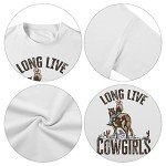 Teaaha Long Live Cowgirls Sweatshirt Women Horseback Rider Western Vintage Country Southern Cactus Graphic Shirt Pullover White