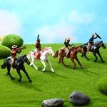 Toddmomy Riding Horse Figurine 4Pcs Action Figure Western Figurines Toys Horse Toys Plastic Horse with Rider for Kids Toddlers Farm Animal Collection