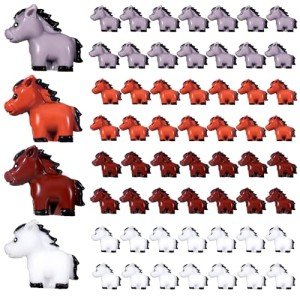 Shappy 80 Pcs Mini Horse Figures Resin Horse Foal Models Miniature Animals Figurines Resin Miniature Ornaments Decoration for Garden Accessories Landscape Terrarium Cake DIY(Simple Colors)