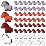 Shappy 80 Pcs Mini Horse Figures Resin Horse Foal Models Miniature Animals Figurines Resin Miniature Ornaments Decoration for Garden Accessories Landscape Terrarium Cake DIY(Simple Colors)