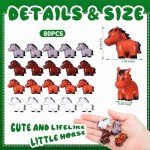 Shappy 80 Pcs Mini Horse Figures Resin Horse Foal Models Miniature Animals Figurines Resin Miniature Ornaments Decoration for Garden Accessories Landscape Terrarium Cake DIY(Simple Colors)