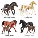zoopal 8PCS 4-7" Large Horse Family Toys for Kids, Realistic Animal Figurines Toys for Toddlers, Horse Party Favor Birthday Decorations Gift for Toddlers 3-5 5-7 6-12