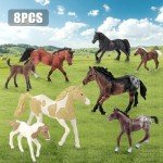 zoopal 8PCS 4-7" Large Horse Family Toys for Kids, Realistic Animal Figurines Toys for Toddlers, Horse Party Favor Birthday Decorations Gift for Toddlers 3-5 5-7 6-12