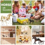 zoopal 8PCS 4-7" Large Horse Family Toys for Kids, Realistic Animal Figurines Toys for Toddlers, Horse Party Favor Birthday Decorations Gift for Toddlers 3-5 5-7 6-12