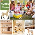 zoopal 12PCS 3-5" Horse Foal Toys Set for Boy Girl 3-5 5-7 6-8, Realistic Animal Figurines Toys for Toddlers, Horse Party Favor Birthday Decorations Gift for Kids