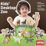 zoopal 12PCS 3-5" Horse Foal Toys Set for Boy Girl 3-5 5-7 6-8, Realistic Animal Figurines Toys for Toddlers, Horse Party Favor Birthday Decorations Gift for Kids