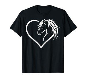 Horse head with a heart - Riding Horse T-Shirt