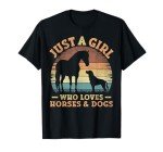 Just A Girl Who Loves Horses and Dogs Women Girls T-Shirt